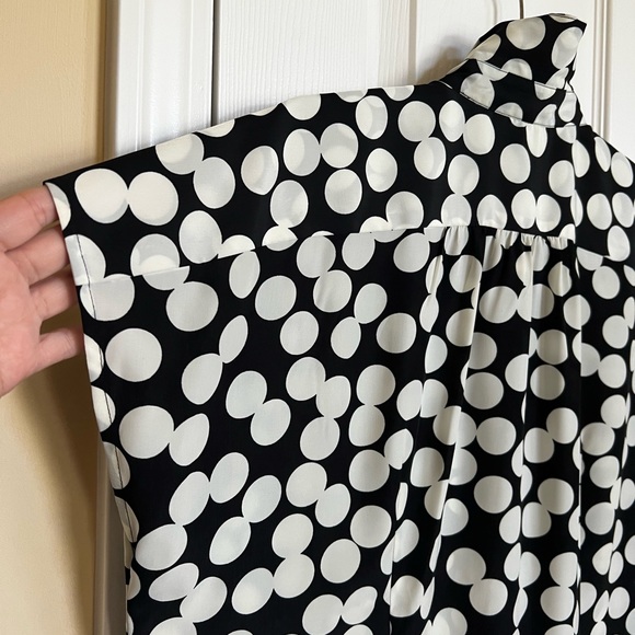 Van Heusen, Dolman short sleeves, white polkadots, Princes seams blouse. - Picture 7 of 10